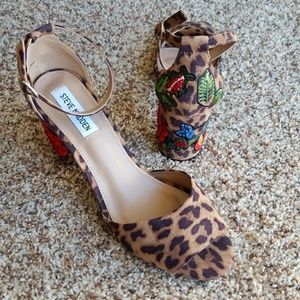 NWOT Steve Madden floral cheetah heels 8.5M